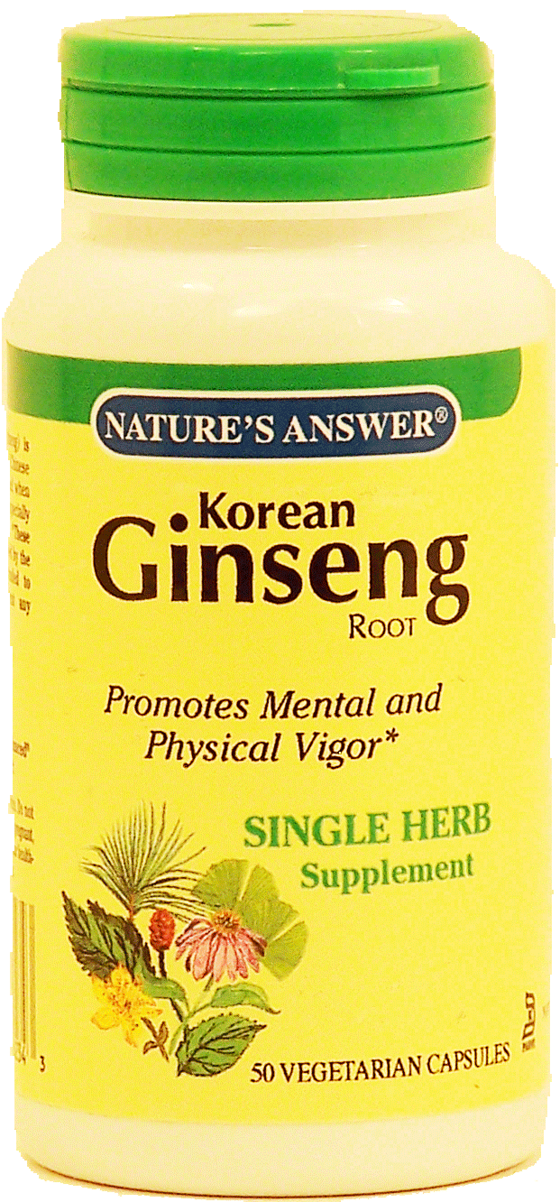 Nature's Answer  Korean ginseng root, single herb supplement, vegetarian capsules Full-Size Picture